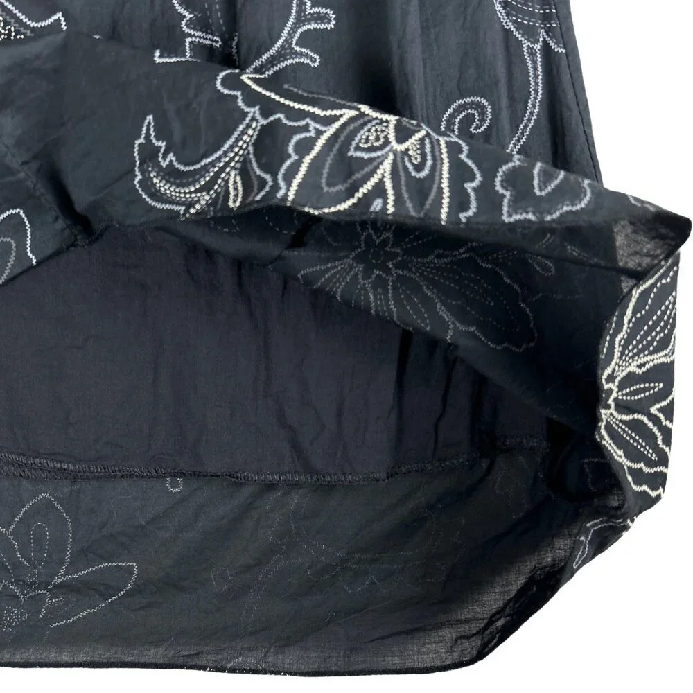 Costa Blanca Y2K Strapless Mini Dress Black Embroidered Floral Bow Coquette Part - Picture 9 of 14